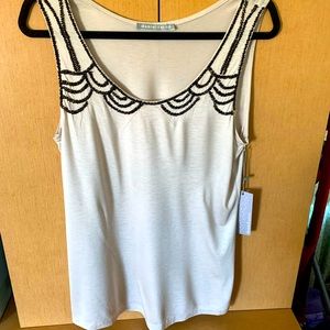 NWT Daniel Rainn Beaded flowy tank-size L